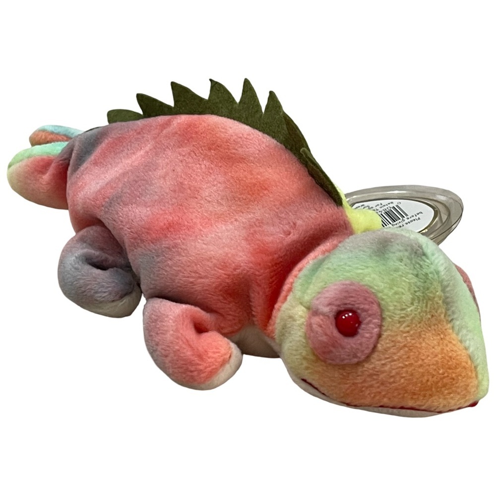 Rare Mint Condition Original Rainbow Chameleon TY Beanie Baby W/Iggy Tag Error